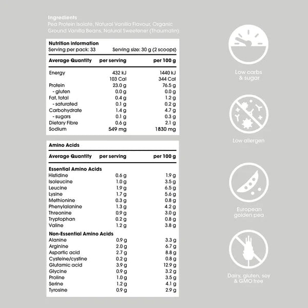 Go Good Plant Protein Isolate + Organic Vanilla 500g
